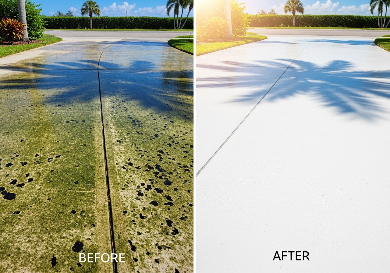 Pressure washing before and after results